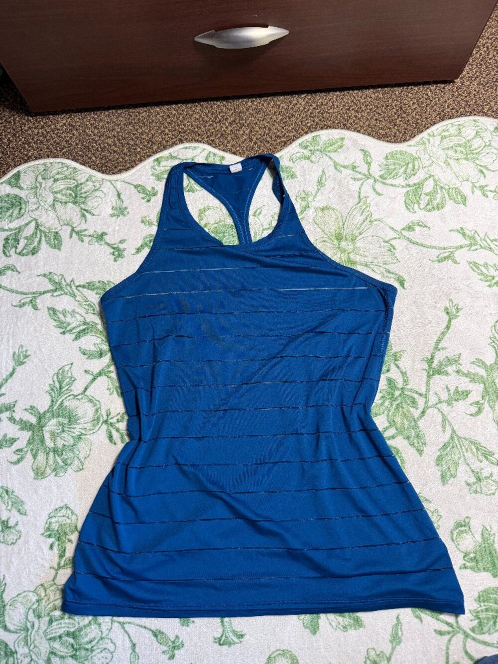 athleta blue racerback tank top